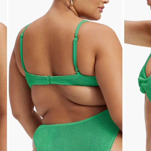 NEW Good American 4XL (7) Always Fits Sculpt Twist Bikini Top Green Gold Detail - Picture 11 of 14